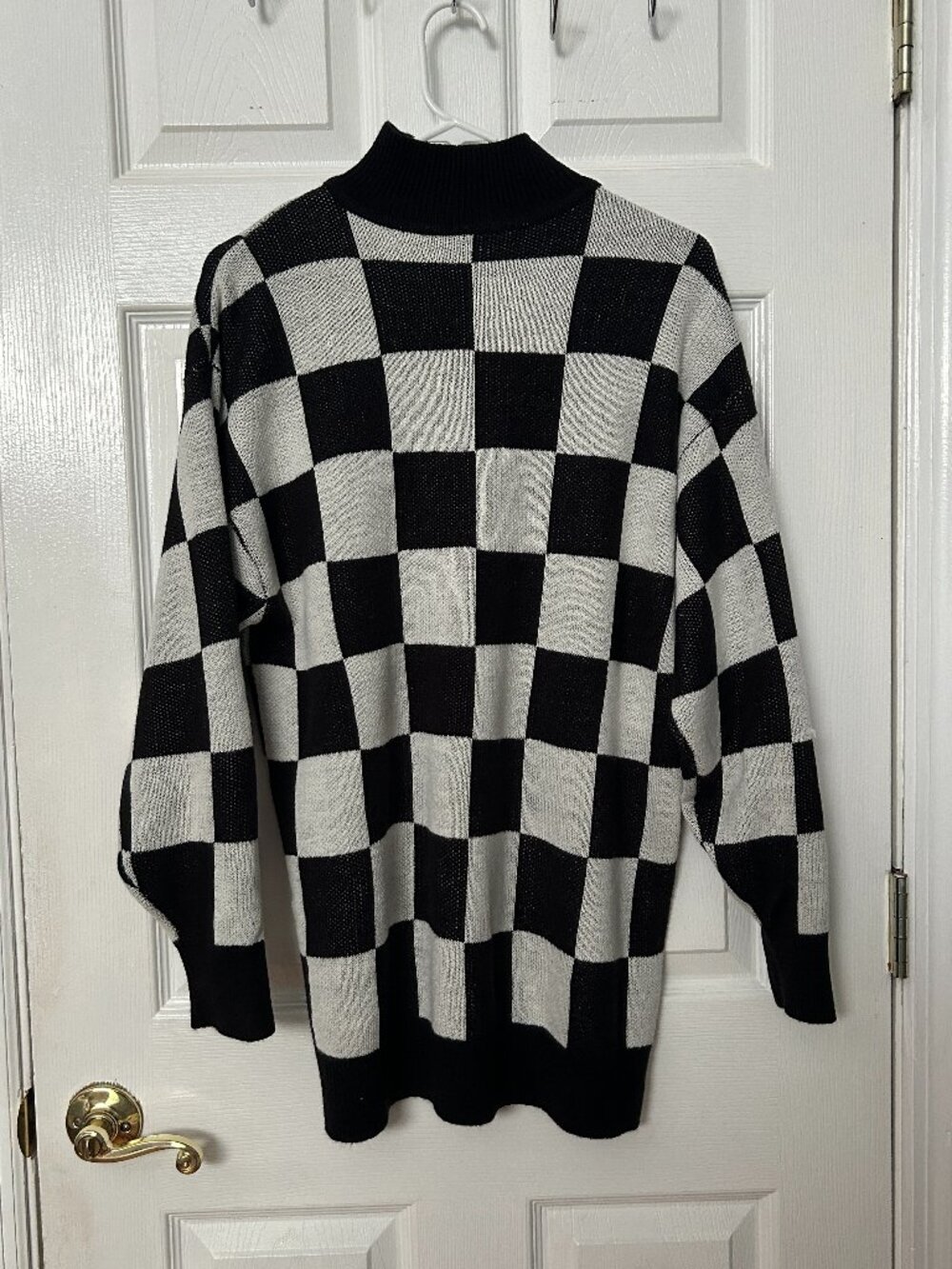 H&M Divided Checkered Knit Sweater Dress Women's Small Winter Cozy Holiday GUC